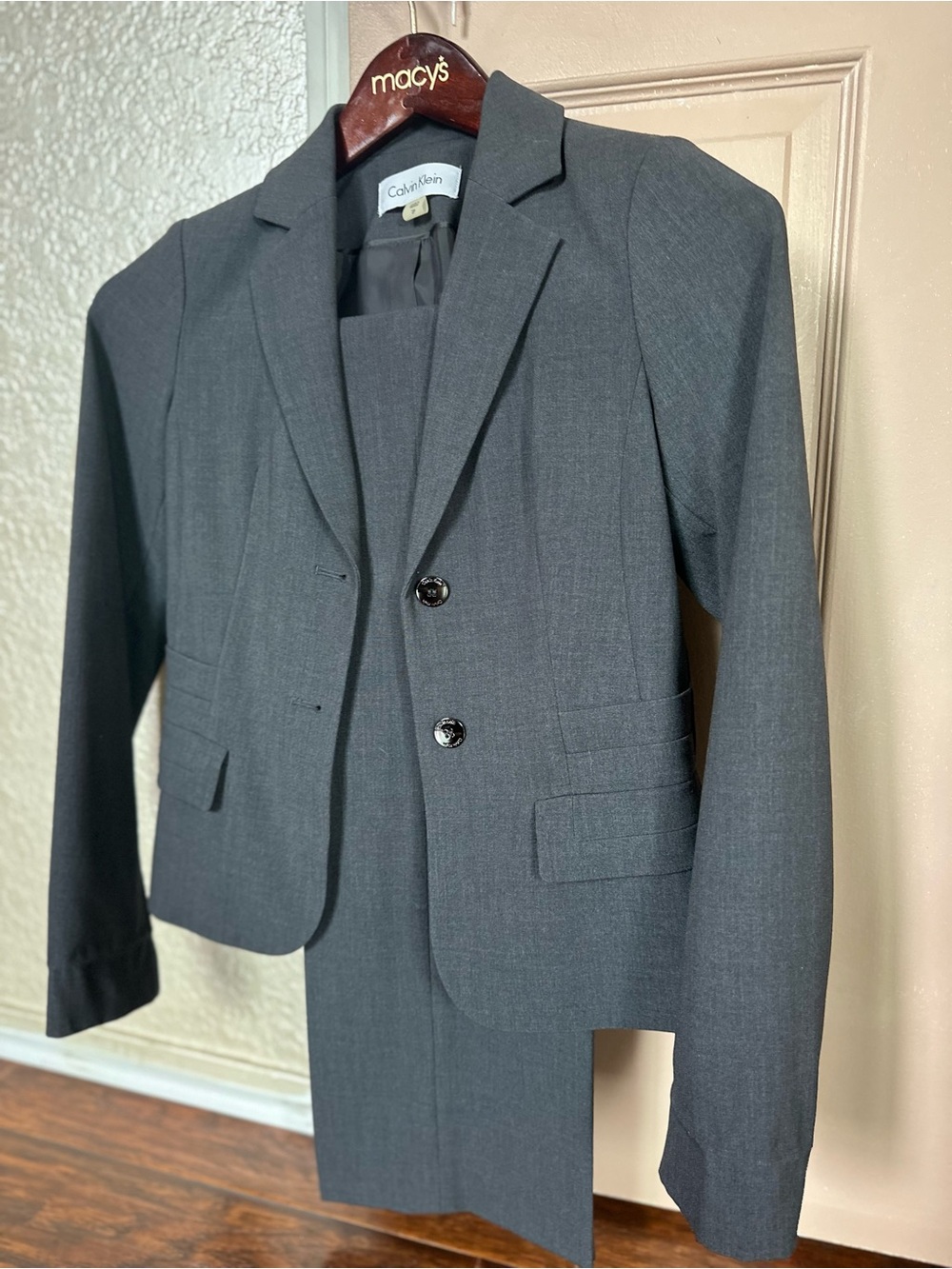 Calvin Klein Charcoal Gray Women's Tailored Blazer & pants